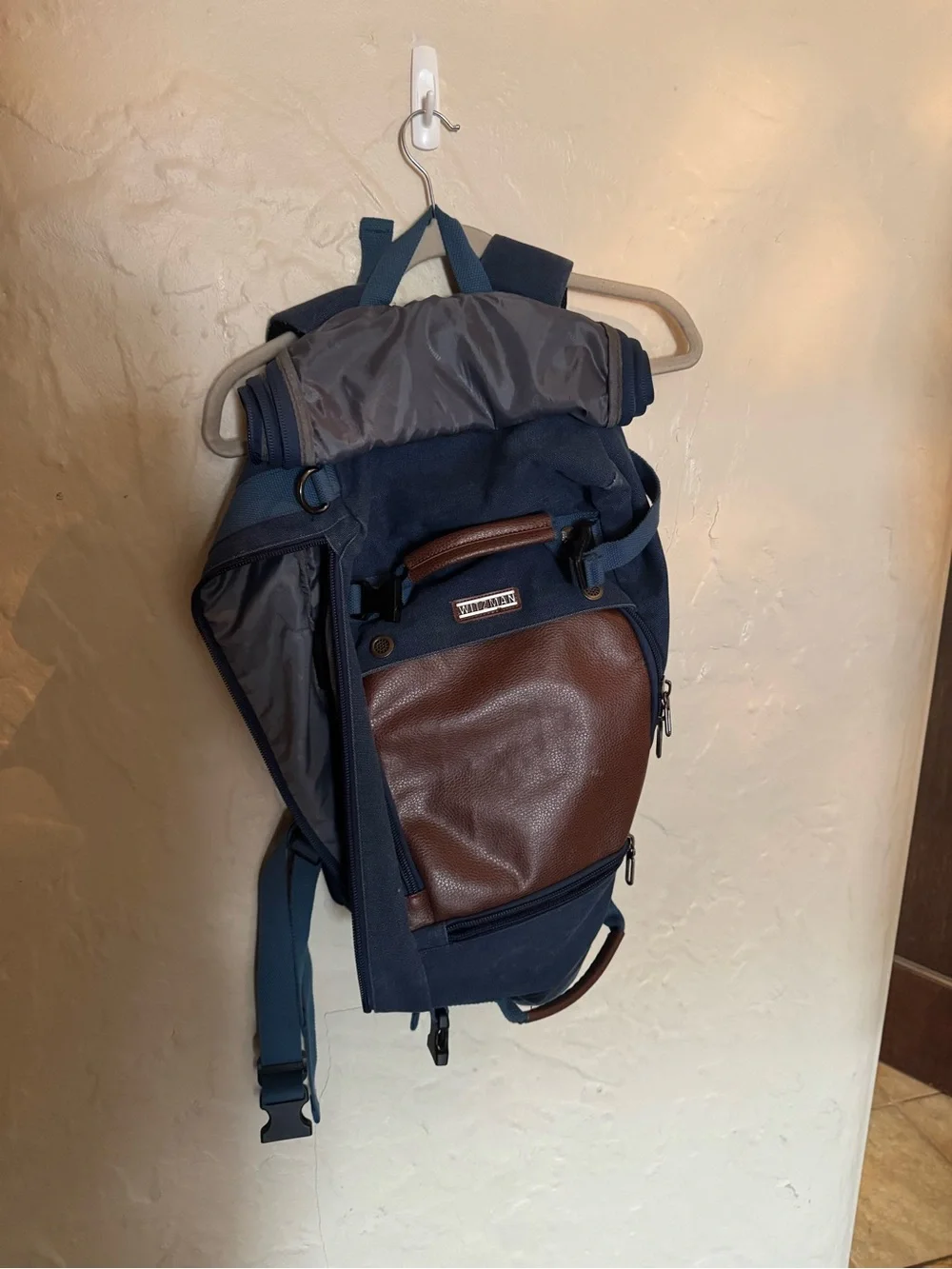 Blue & Brown Travel Backpack -